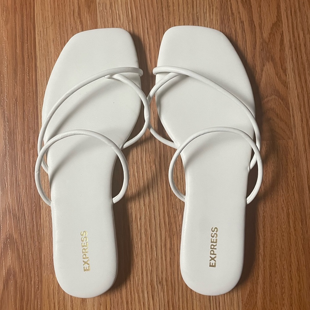 White Express sandals